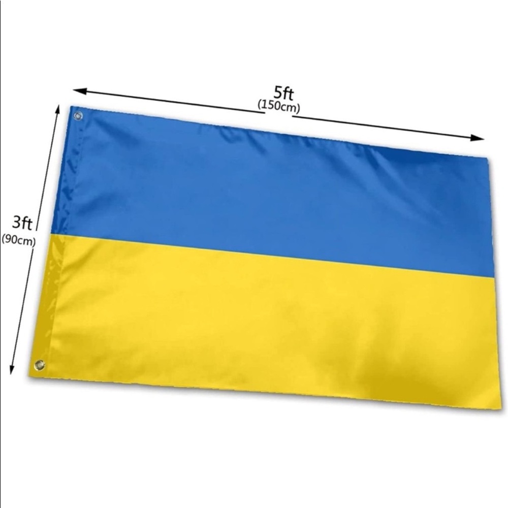 3x5 Ukrainian Flag with brass grommets, outdoor/indoor.